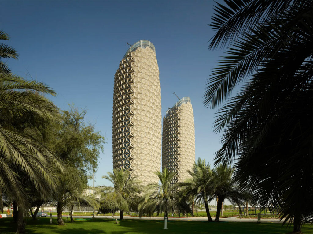 Kinetic facade at the Al Bahr Towers, Abu Dhabi, by AHR and Aedas (Image Courtesy of AHR)